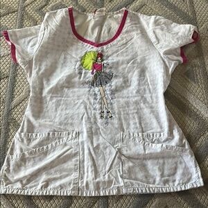 Dickies White and Pink Short Sleeve Tee with Graphic Design